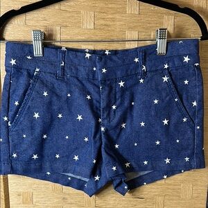 Blue & White Jean Shorts with Stars